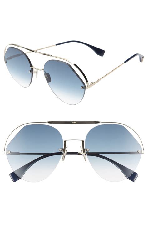 fendi men's aviator sunglasses|fendi geometric rimless aviator sunglasses.